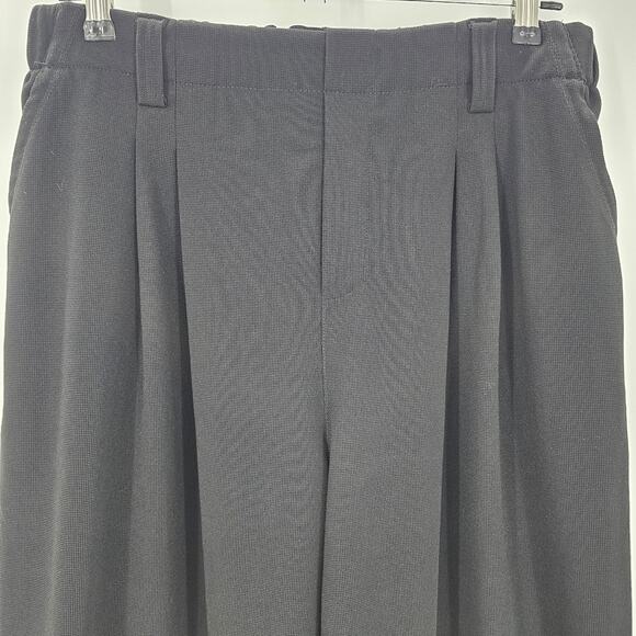Halara Womans size L Tall Flex High Waisted Wide Leg Waffle Work Pants Black - Picture 2 of 7